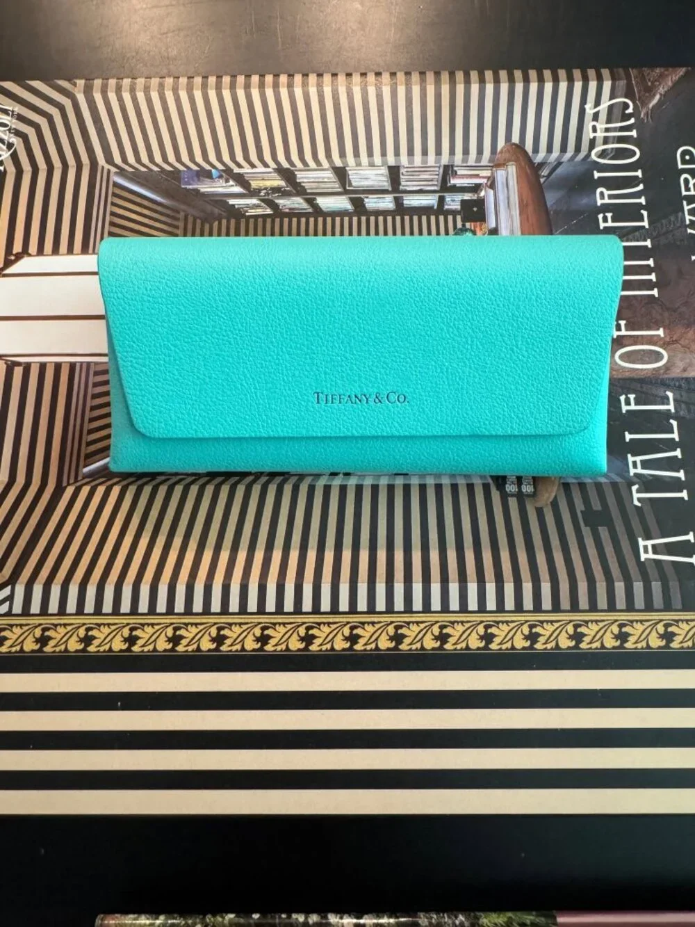 Tiffany & Co. Tiffany Blue Pebbled Leather Eyeglasses Case w/ Cleaning Cloth